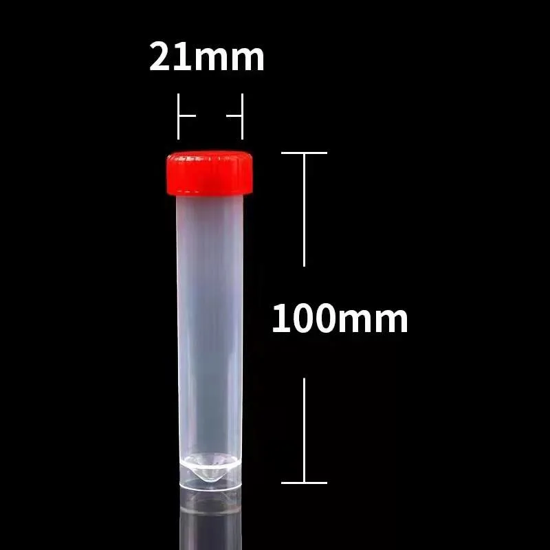 Twenty to 0ne High Quality Free Standing Transport Sample Collection Tubes with Screw Cap and Leakproof