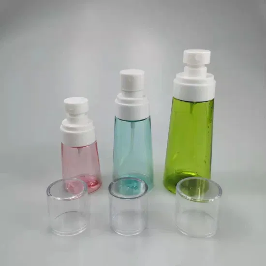 30 ml 60 ml 100 ml PETG Récipient en plastique transparent transparent Bouteille de parfum Upg avec pulvérisateur et pompe pour voyage et désinfectant pour les mains